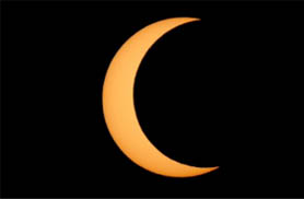 Solar Eclipse image of sun with a moon in front of it